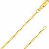 Necklaces | Italian Fashions Real Solid 10K Yellow Or White Gold 0.50Mm - 1.3Mm Diamond-Cut Square Mirror Box Veneziana Chain Necklace With Lobster Claw Clasp | Multiple Lengths Available | Men Women | Made In Italy