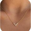 Necklaces | Voduim Voduim Gold Necklace For Women,14K Gold Plated Teardrop Cubic Zirconia Dainty Necklace Solitare Ttillion Heart Round Pear Cut Cz Pendent Layered Necklaces For Women 16.5+2 Inch