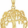 Necklaces | KECHO Kecho 14K Tree Of Life Necklace For Women 14K Yellow Gold Family Tree Of Life Pendant