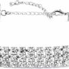 Necklaces | Zealmer Zealmer 3 Row Rhinestone Choker Necklace For Women 18K Gold Plated