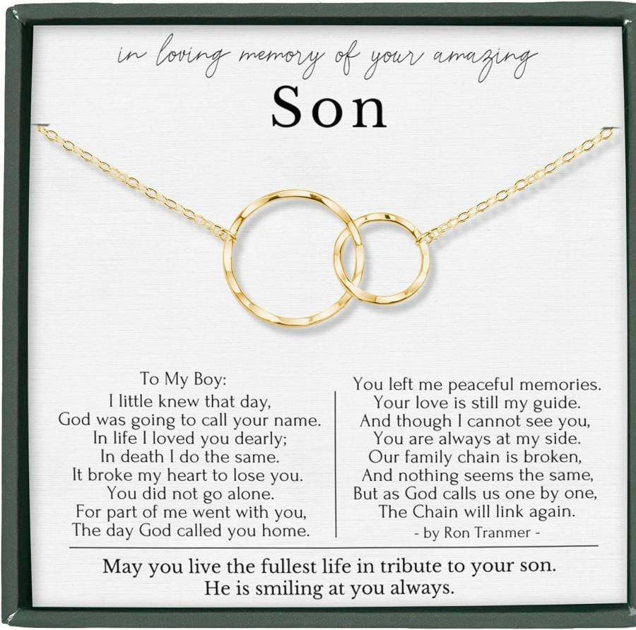 Necklaces | HOPE LOVE SHINE Loss Of Son Sympathy Gift For Mother Necklace Memorial Remembrance Bereavement Jewelry Of Sons Passing Away For Mourning Mom Sentimental Unique Idea In Loving Memory Of Son In Heaven Gold / Silver