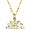 Necklaces | Bee Kind Bee Kind The Original Spinning Crystal Sunflower Necklace Made With 18K Gold Plating, Cubic Zirconia Stones, And Comes With Personalized Gift With Box For Women