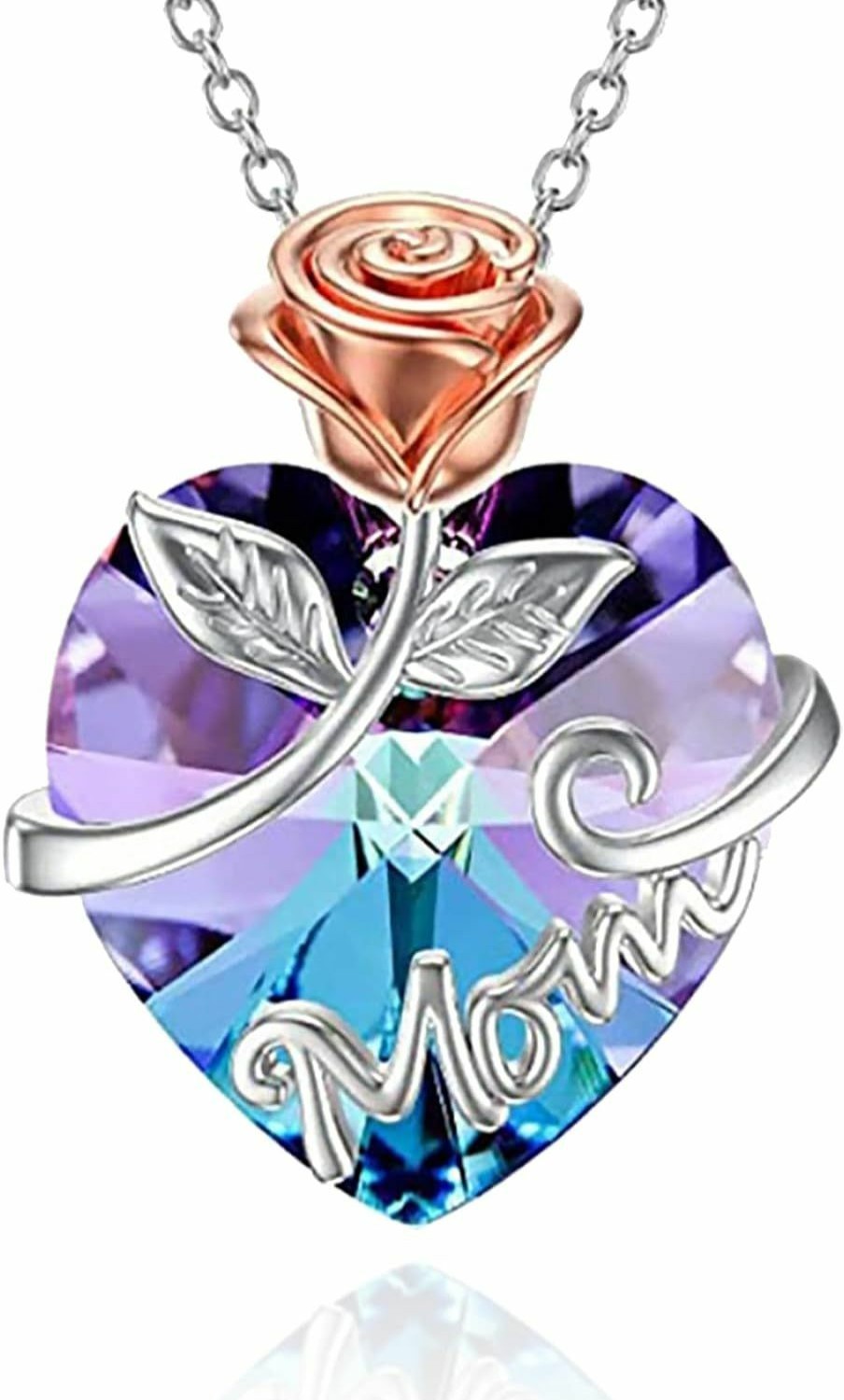 Necklaces | Amazon Gemjelry Mothers Necklace Gifts For Mom From Daughter Son, I Love You Mom Necklace Heart Pendant Rhinestone Jewelry With Box Birthday Mothers Day Gifts For Women