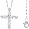 Necklaces | Ladylike Ladylike 18K Gold Plated Sterling Silver Moissanite Cross Pendant Necklace For Women, With 11 Pieces Of 3Mm Vvs1, D Moissanites,Small And Exquisite Necklace,16+2"Inches Necklace Chain