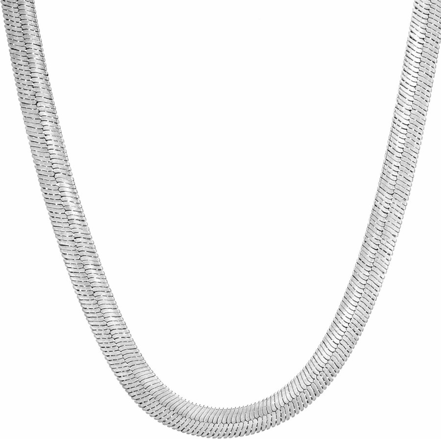 Necklaces | LIFETIME JEWELRY Lifetime Jewelry 5Mm Flexible Herringbone Chain Necklace 24K Real Gold Plated