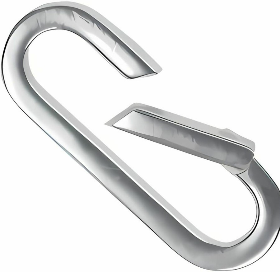 Necklaces | uGems Sterling Silver Long Rectangular Flat Spring Bail Connector Clasp 21Mm Small Carabiner