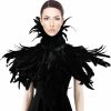 Necklaces | HOMELEX Black Witch Feather Collar Maleficent Crow Shawl Costume Halloween Swan Wings Accessories Cape For Women