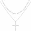 Necklaces | Zalcon Zalcon Layered Cross Necklace For Women, 14K Gold Plated/Sterling Silver Plated Choker Necklaces For Women Stack Simple Cross Pendant Necklaces Jewelry For Women Girls Trendy