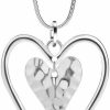 Necklaces | welbijoux Welbijoux Long Heart Necklace For Women Silver Chain Pendant Y Necklace Set Statement Pendant Chic Jewelry For Girls With Gifts Box