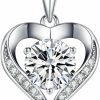 Necklaces | DALOJOE Dalojoe Moissanite Necklace For Women, 1-3 Carat Moissanite Heart Necklace Engraved With 'I Love You', Birthday Gift For Wife, Anniversary Present For Women, Jewelry Gift For Girlfriend Mom Girls