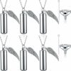 Necklaces | MTLEE Mtlee Urn Necklace For Ashes Cremation Jewelry For Ashes, 6 Pieces Stainless Steel Cremation Jewelry For Women Men, Memorial Necklace Angel Keepsake Cylinder Pendant With Filling Kit