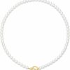 Necklaces | WWBGINF 6Mm Pearl Necklace Round White Pearl Choker Dainty Toggle Clasp Handmade 14" 16" 18" Pearl Strand, Pearl Jewelry Gift