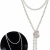 Necklaces | JKJF Jkjf 1920S Pearls Beads Necklace, Fashion Imitation Faux Pearls Long Necklace Flapper Beads Necklace Retro Costume Jewelry Necklace For Women Girls - 60 Inches Length