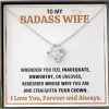 Necklaces | OC9 Gifts Wife Necklace Gift From Husband To My Badass Wife Crown Love Knot Pendant Valentines Day Anniversary Jewelry With Message Card And Gift Box