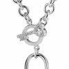 Necklaces | H&Beautimer H&Beautimer Handmade In Italy - 925 Sterling Silver Necklace -Women'S Aaaaa Cz Zircon Heart/Lock Pendant Necklace Rolo Chain 18,20 Inch - Charm Jewelry - Birthday Gift