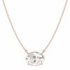 Necklaces | Carbon Atelier Igi Certified 1/3 To 2 Carat Oval Lab Grown Diamond Horizontal Solitaire Pendant Necklace For Women I 14K Gold Necklace (G-H, Vs1-Vs2, Cttw) I 18 Inch Long Chain I Lobster Claw