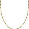 Necklaces | PORI JEWELERS Pori Jewelers 10K Yellow Gold 1.5Mm,2Mm,2.5Mm,3Mm,3.5,4Mm,5Mm,7Mm, Diamond Cut Rope Chain Necklace Uni Sizes 16"-30"