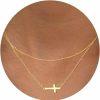 Necklaces | CHESKY Chesky Cross Necklace For Women, Dainty Gold Necklace 14K Gold Plated Tiny Small Cross Pendant Necklace Chain Simple Trendy Cross Choker Necklaces Aesthetic Gold Faith Jewelry Religious Gift Women