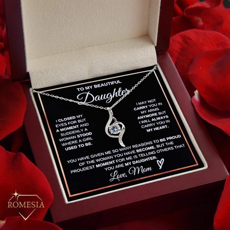 Necklaces | ROMESIA To My Daughter 925 Sterling Silver Necklace. Paired With A Loving Message Card When You Are Looking For Just The Right Words To Say How You Feel. Makes A Great Daughter Necklace From Dad Or Mom And Daughter Necklace