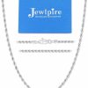 Necklaces | Jewlpire Jewlpire 1.5Mm Italian Solid 18K Real Gold Over 925 Sterling Silver Chain Necklace For Women Men Girls, Hypoallergenic Rope Chain Shiny & Sturdy & Durable Women'S Chain Necklaces 16/18/20/22/24/26 Inch