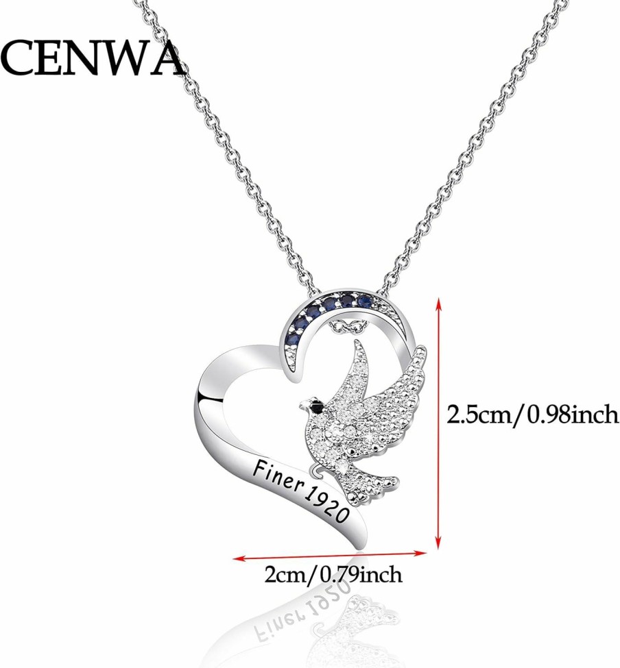 Necklaces | CENWA Cenwa Dove Finer Women Rhinestone Necklace Zeta Greek Sorority Jewelry Gift For Finer Women