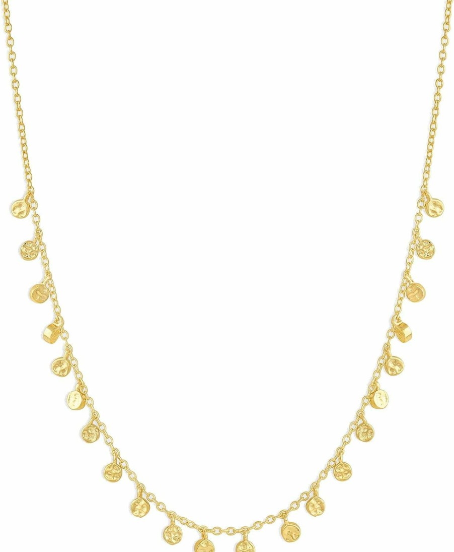 Necklaces | gorjana Gorjana Women'S Chloe Mini Necklace, 18K Gold Or Silver Plated, Strand Chain W/ Tiny Hammered Disc Charms