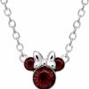 Necklaces | Disney Disney Minnie Mouse Crystal Birthstone Jewelry, Birth Month Pendant Necklace, Silver Plated