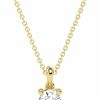 Necklaces | Carbon Atelier Carbon Atelier Igi Certified 1/3 Carat Brilliant Cut Lab Grown Diamond Round Solitaire Pendant Necklace For Women In 14K Gold (G-H, Vs1-Vs2, Cttw) On 18 Inch Long Chain With Lobster Claw