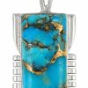 Necklaces | Turquoise Network Turquoise Pendant Necklace 20\" Sterling Silver 925 Genuine Gemstones