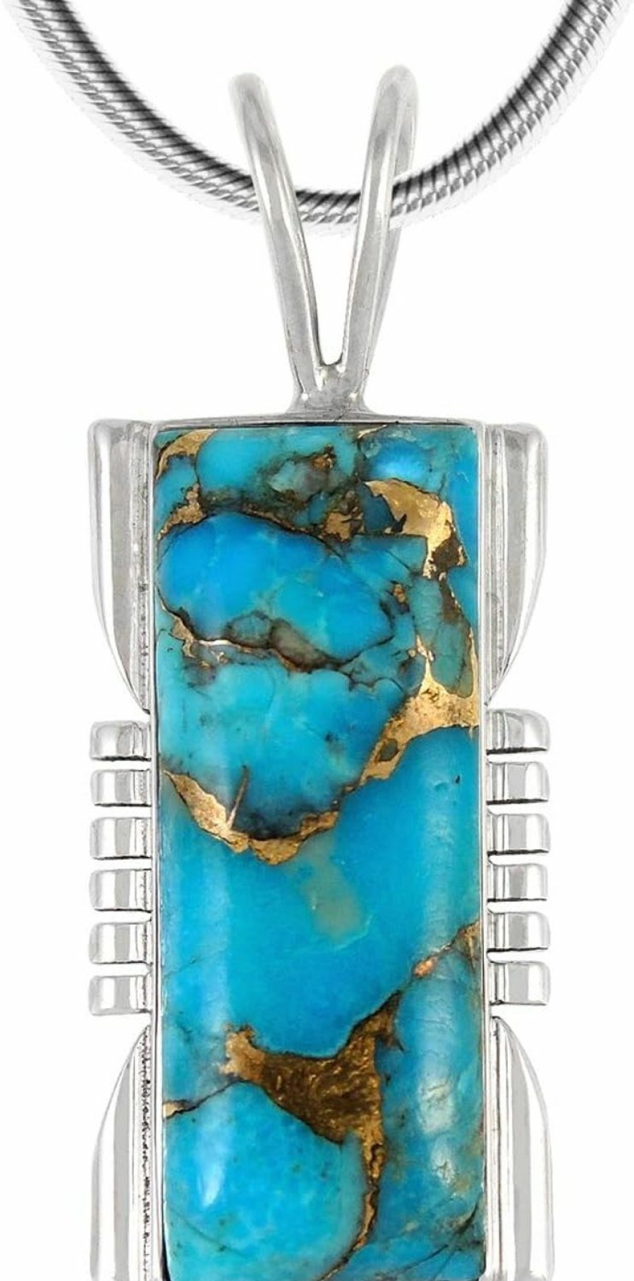 Necklaces | Turquoise Network Turquoise Pendant Necklace 20\" Sterling Silver 925 Genuine Gemstones