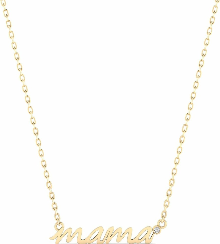 Necklaces | GELIN Gelin Diamond Mama Pendant Necklace In 14K Solid Gold | Gifts For Mother'S Day, 18\"