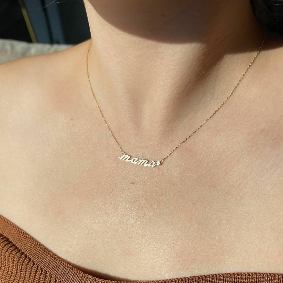 Necklaces | GELIN Gelin Diamond Mama Pendant Necklace In 14K Solid Gold | Gifts For Mother'S Day, 18\"