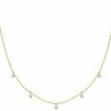 Necklaces | Carleen Carleen 14K Solid Yellow Gold Diamond Drop Little Layered Minimalist Pendant Delicate Dainty Chain Necklace Fine Jewelry For Women Girls, 16\" + 2\" Extender