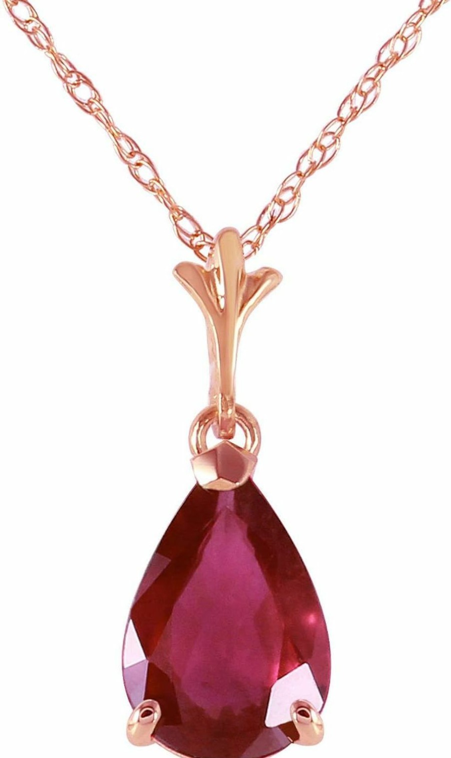 Necklaces | Galaxy Gold GG Galaxy Gold Gg 14K Solid Rose Gold 1.75 Ct Pear-Shaped Ruby Drop Pendant Necklace