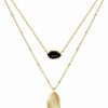 Necklaces | OZEL JEWELRY & GIFT Ozel Jewelry & Gift Layered Gold Necklaces For Women - Crystal Colorful Delicate Cutting Pendant Necklace - 18K Gold Plated - Birthday Gifts (Made In Korea)