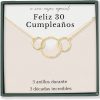 Necklaces | HOPE LOVE SHINE Hope Love Shine 50Th / 30Th / 40Th / 60Th / 16Th / 21St / Birthday Gift Necklace For Woman Interlocking Circles 5 Rings For 5 Decades Gift Box