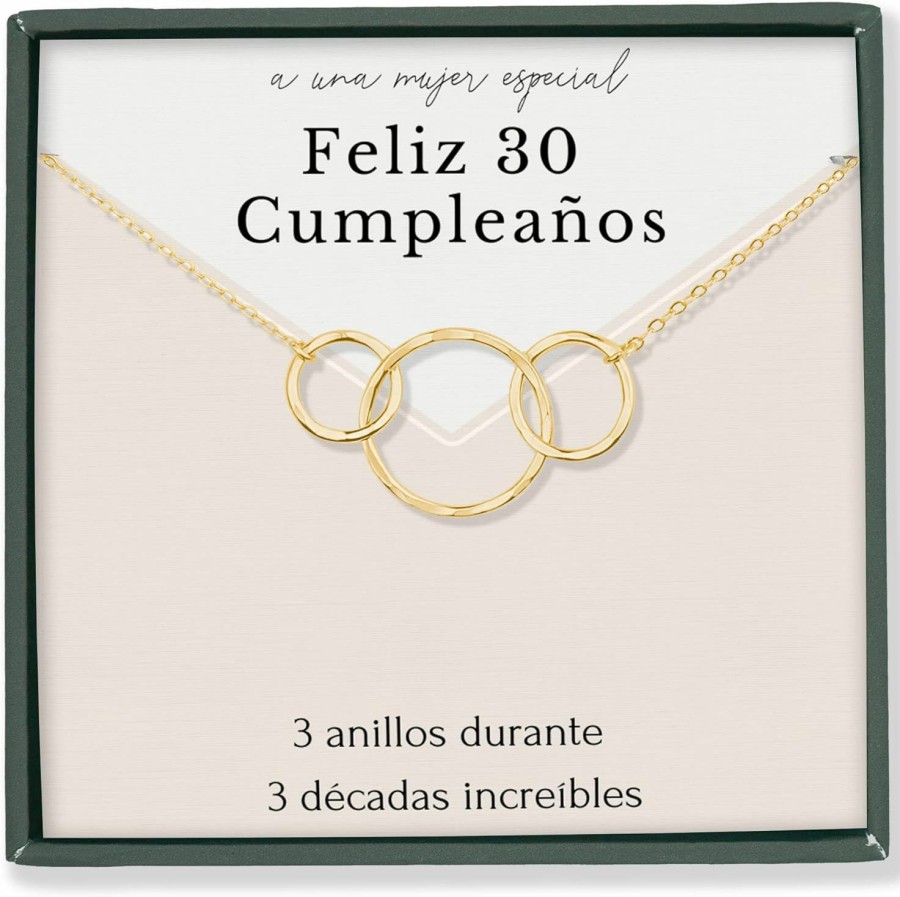 Necklaces | HOPE LOVE SHINE Hope Love Shine 50Th / 30Th / 40Th / 60Th / 16Th / 21St / Birthday Gift Necklace For Woman Interlocking Circles 5 Rings For 5 Decades Gift Box