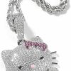 Necklaces | JECAXIN Jecaxin Sparkly Blingy 24-Inch Rope Chain Iced-Out Cute Lovely Kitten Charm Pendant Necklace