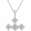 Necklaces | Amazon Essentials Amazon Essentials Women Sterling Silver Diamond Accent Cross Pendant Necklace, 18\" (Previously Amazon Collection)