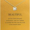 Necklaces | LANG XUAN Lang Xuan Friendship Compass Necklace Good Luck Butterfly Pendant Chain Necklace With Message Card Gift Card For Women