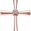 Necklaces | Religious Jewelry by FDJ Religious Jewelry 10K White, Yellow, Or Rose Gold Solitaire Diamond Accented Cross Pendant Charm (K-M Color, Promo Clarity)