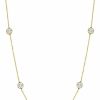 Necklaces | NYC Sterling Nyc Sterling Women Gold Plated Sterling Silver 3Mm Round Cubic Zirconia Station Necklace