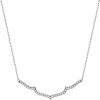 Necklaces | MORGAN & PAIGE Morgan & Paige 925 Sterling Silver Cubic Zirconia Flat Bar, Curved Bar Or Chevron Curved Bar Necklace, 18\"