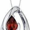 Necklaces | PEORA Peora Sterling Silver Wave Pendant Necklace For Women In Various Gemstones, Pear Shape 7X5Mm, With 18 Inch Italian Chain