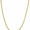 Necklaces | Kooljewelry Kooljewelry 10K Yellow Gold Rope Chain Necklace For Men And Women (Choose From 1.5Mm, 1.8Mm, 2.6Mm, 3.2Mm, 3.8Mm Or 4.8Mm. Size From 16 Until 30 Inches Long)