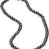 Necklaces | Lavari Jewelers Lavari Jewelers Black Pearl Necklace In 925 Sterling Silver 36 Inches Long With Lobster Claw Clasps 6-7 Mm Wide