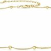 Necklaces | EPIRORA Epirora Choker Necklace For Women 925 Sterling Silver Gold Plated Dainty Satellite Bead Chain Pendant Minimalist Jewelry, 16''+2\"