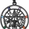 Necklaces | Vito Vito Sterling Silver Tetragrammaton Necklace For Women Men, Abalone Shell 18K Gold Plated Pentagram Pendant, Wiccan Protection Amulet Pentacle Star Jewelry Gift For Wife Husband, 24\"/18\"/22\"