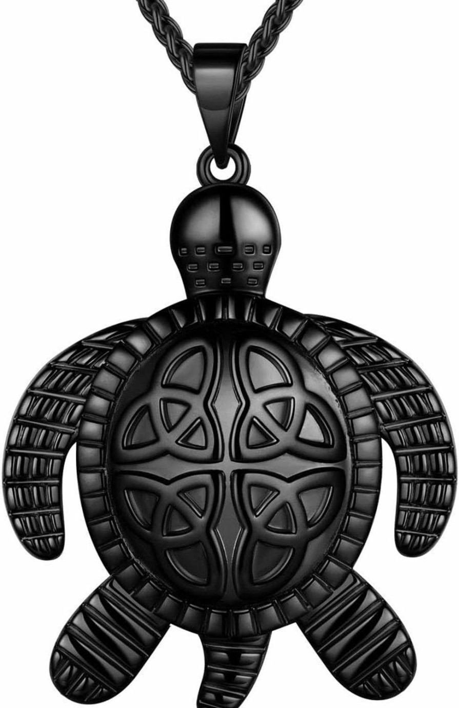 Necklaces | beautlace Beautlace Turtle Necklaces/Rings Celtic Knot Pendant Silver/18K Gold/Black Gun Plated Animals Necklace Jewelry Gifts For Men And Women