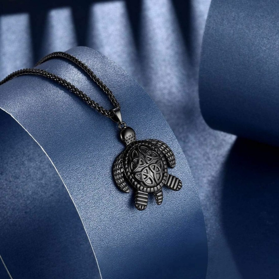 Necklaces | beautlace Beautlace Turtle Necklaces/Rings Celtic Knot Pendant Silver/18K Gold/Black Gun Plated Animals Necklace Jewelry Gifts For Men And Women